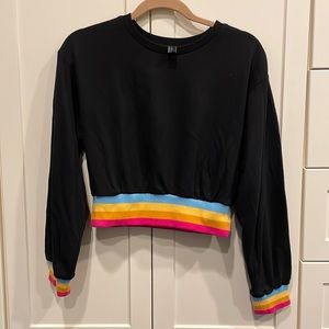 Black sweatshirt with Rainbow hem